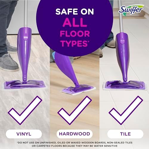 Swiffer WetJet Hardwood Floor Cleaner Spray Mop Pad Refill, Multi Surface, 24 Count (Pack of 2)