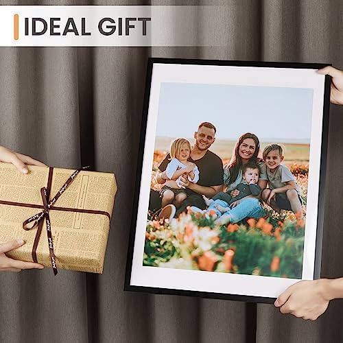 upsimples 18x24 Picture Frame, Display Pictures 16x20 with Mat or 18 x 24 Without, Wall Hanging Poster Frames, Black, 1 Pack