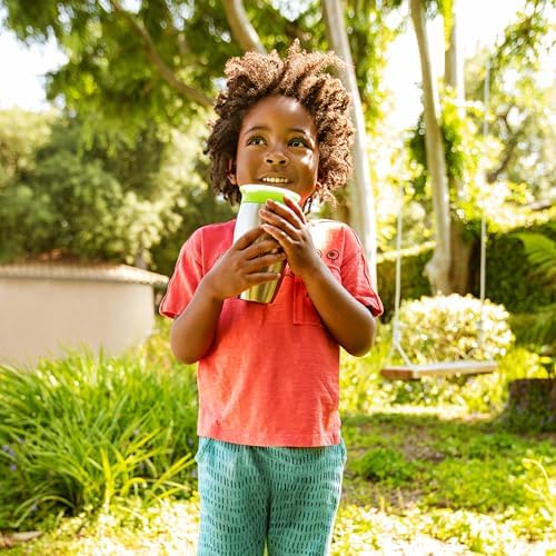 Munchkin Stainless Steel Sippy Cups for Toddlers 1-3, Spill Proof Miracle 360 Cup, Insulated, 10 Ounce, Green