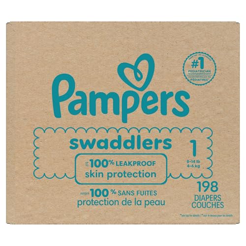 Pampers Baby Diapers - Swaddlers - Size 1, 198 Count, Ultra Absorbent Disposable Infant Diaper