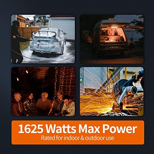 KTMC 25ft 16AWG Outdoor Extension Cord, Indoor/Outdoor 25-Foot SJTW 16/3 Gauge Extension Cable with Durable Weatherproof PVC Vinyl Jacket, 3-Prong Grounded Plug, ETL Certified 13A 1625W, Orange