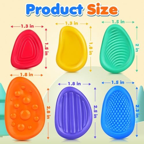 Fidget Toys Sensory Stone for Kids: 18 Pack Textured Soft Worry Stone for Autism Kids Calming - Fidget Stress Toys for Students Anxiety Relief - Small Prizes Fidget Toys(Patented Design)
