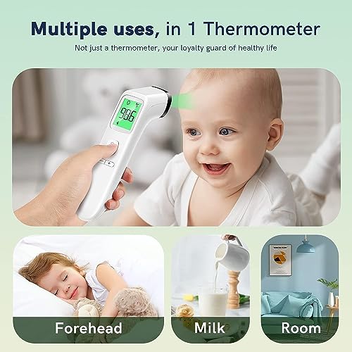No-Touch Thermometer for Adults and Kids, Fast Accurate Digital Thermometer with Fever Alarm & Silent Mode, Easy-to-use, Forehead Thermometer for Babies, Kids & Elderly