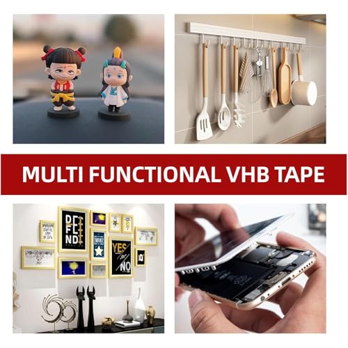Double Sided Mounting Tape 0.75''x15.4Ft 2 Pack, Made of 3M VHB White 4950 Heavy Duty Adhesive Waterproof Heat Resistant Foam Tape for Car Home Office Deco