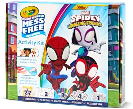 Crayola Color Wonder Spidey and His Amazing Friends Kit, Mess Free Coloring, Spiderman Coloring Pages & Stickers, Spiderman Toy, Kids Gift