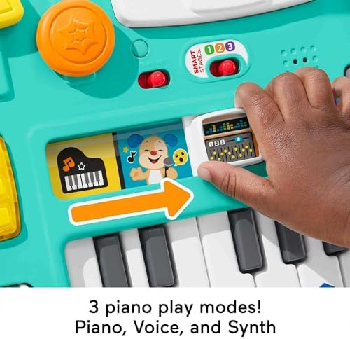 Fisher-Price Laugh & Learn Baby & Toddler Toy Mix & Learn DJ Table Musical Activity Center with Lights & Sounds for Ages 6+ Months