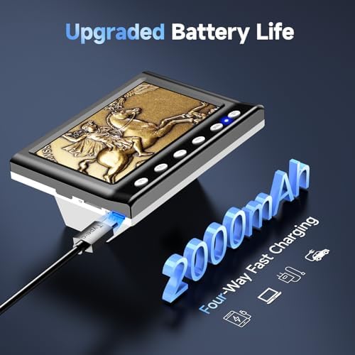 LPM7 4.3" Coin Microscope, IPS Digital Microscope for Adults, Coin Magnifier with 8 LED Lights, Windows Compatible, Include 32GB Memory Card