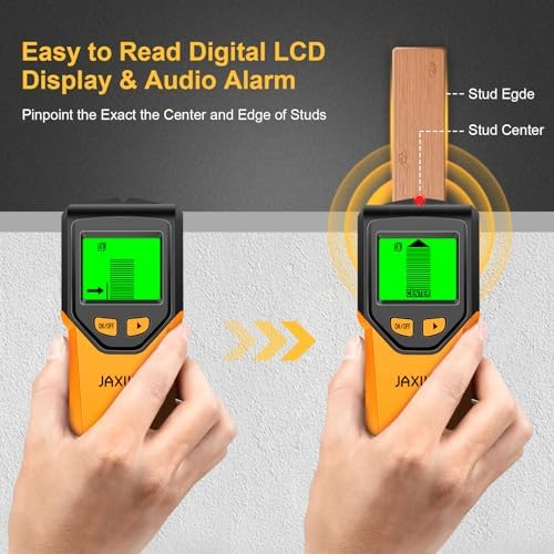 Stud Finder Wall Scanner - 5 in 1 Stud Finder Tool w/Microprocessor Chip and HD LCD Display, Stud Detector Beam Finders for the Center and Edge of Wood AC Wire Metal Studs Joist Pipe (Lemon)