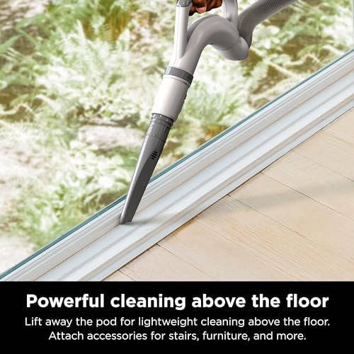 Shark | Upright Vacuum Cleaner | Navigator Lift-Away | Swivel Steering | HEPA Filter | Vacuum for Pet Hair | Crevice Tool & Dusting Brush Included | For Carpets & Hard Floors | White/Silver | NV356E