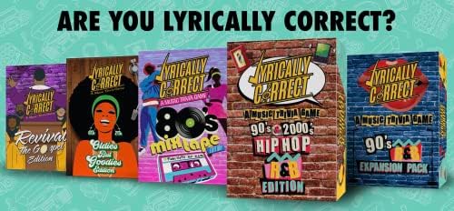Lyrically Correct '80s Mixtape Music Trivia Card Game - Hip Hop, R&B, Funk, and Pop Edition - Finish The Lyrics Challenge, Fun for Adults, Party or Family Night