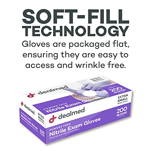 Dealmed Nitrile Gloves – 2000 Count X-Small Disposable Nitrile Gloves, Non-Irritating Latex Free, Multi-Purpose Use for a First Aid Kit and More