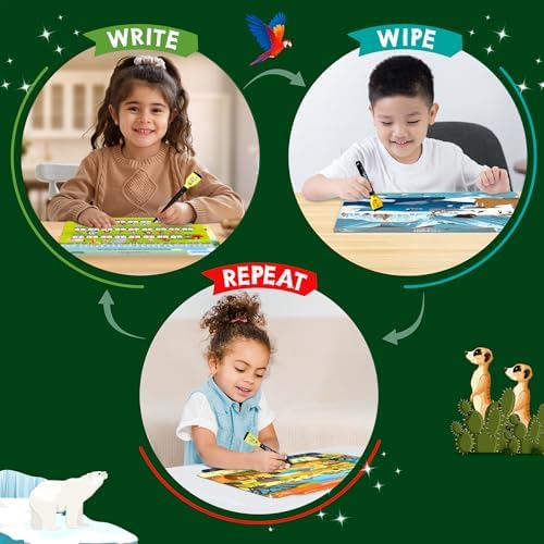 Skillmatics Search and Find Animals Educational Game - Reusable Preschool Learning Activities, Perfect for Toddlers & Kids Who Love Toys, Art & Crafts, Builds Vocabulary, Gifts for Ages 3, 4, 5, 6