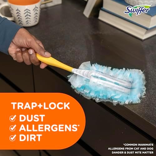 Swiffer Feather Dusters Multi-Surface Duster Refills, Bamboo, White, 18 Count (Pack of 2)