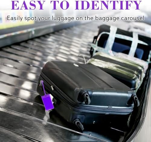 50 Pack Luggage Tags for Suitcases, Airplane Travel Essentials for Flying, International Travel Must Haves, and Luggage Accessories by Sodsay