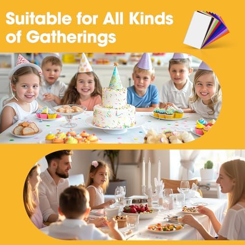 White Plastic Table Cloth - 24 Pack 54" × 108" Rectangle Disposable Tablecloths for 6FT Tables, Waterproof Table Cover for Party, Holiday & Gathering Use