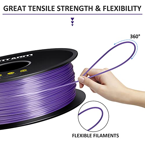 GIANTARM 3D Printer Filament, Silk Purple Pla Filament, 1Kg(2.2lbs) Spool, 1.75mm Dimension Accuracy +/- 0.03mm, 3D Printing Filament