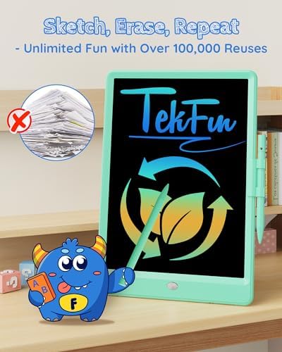 TEKFUN Kids Toys 10Inch LCD Writing Tablet, Mess Free Coloring Doodle Board, Drawing Pad for Kids Games Educational Toys for Ages 3-10 Girls Boys (Green)