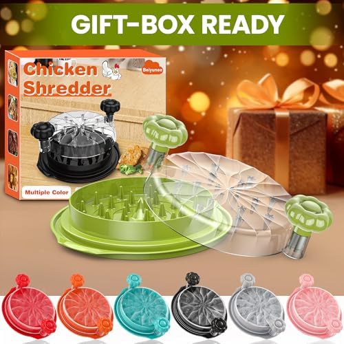 Chicken Shredder Tool Twist Large - 10'' Pro Meat Shredders for Chicken Breast,Visible Kitchen Gadgets Grinder Machine with Brush,Strong Anti-Slip Strip,Ergonomic Handle,BPA Free (Green)