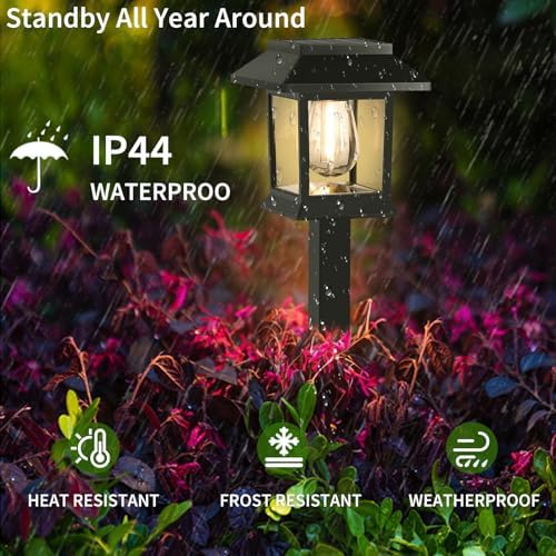 Solar Lights Outdoor,12 Pack Waterproof Auto On/Off Solar Pathway Lights for Your Garden, Landscape, Path, Yard, Patio, Driveway,Walkway Decor