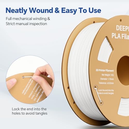 DEEPLEE PLA 1.75mm 3D Printer Filament, Dimensional Accuracy +/- 0.02mm, Neatly Wound, No Clogging, Vacuum Package, Fits for Most FDM 3D Printers, Cardboard Spool 2kg Black + 2kg White