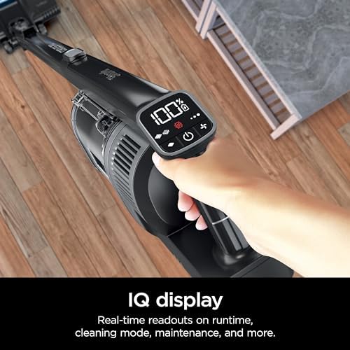 Shark WZ531H Cordless Pro Stick Vacuum with Powerfins Brushroll, HEPA Filtration, Self-Cleaning Brushroll, LED Headlights, 40-Min Runtime, Crevice Tool & Dusting Brush Included, Grey/Blue (Renewed)