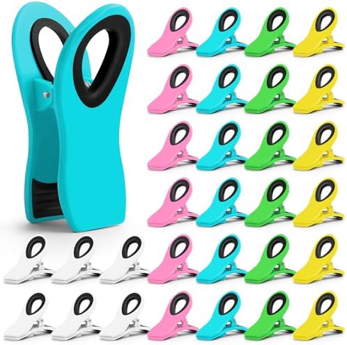 30 Pack Chip Clips Bag Clips, Multicolor Clips for Food Packages, Multipurpose Magnetic Clips, Chip Clips Bag Clips Food Clips, Refrigerator Magnet Clips Chip Clip, Bag Clips for Food Storage