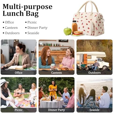 MEXS Insulated Lunch Bag for Women Men Large Reusable Lunch Box Adult Leakproof Portable Cooler Tote Bags for Work Picnic