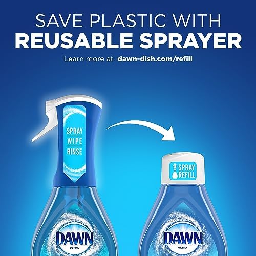 Dawn Platinum Powerwash Dish Spray, Dish Soap Liquid, Fresh Scent Bundle, 1 Spray (16oz) + 3 Refills (16oz each)(Pack of 4)
