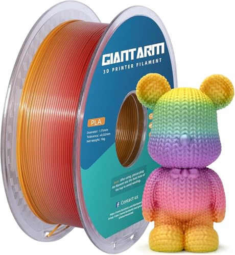 GIANTARM 3D Printer Filament,1.75mm Rainbow PLA Filament,Color Changing Filament 1kg Spool (2.2lbs),Muticolor Filament with Vacuum Packaging