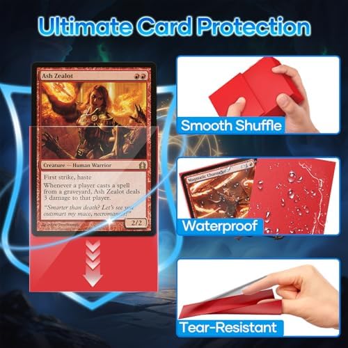 1000 Counts Red Card Sleeves, Matte Sleeve Deck Card Protectors, Trading Card Sleeves Fit for MTG, TCG and Sports Cards (Matte Red)