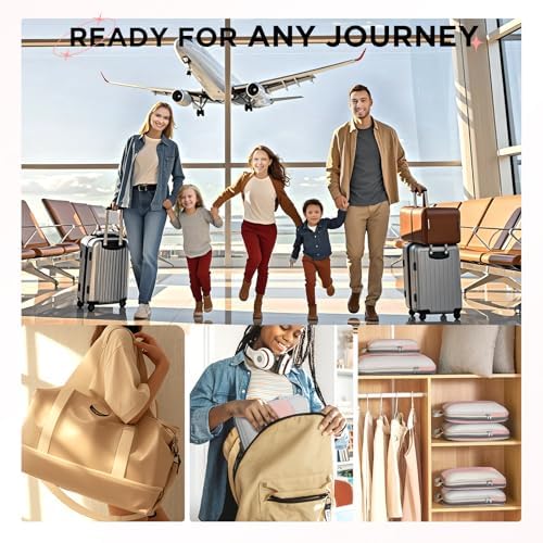 10 Set Compression Packing Cubes for Travel Essentials Women Mom,Compressible Expandable Packing Cubes for Suitcase,OlarHike Luggage Organizer Bags for Travel,Handy Helper for Organizing Clothes(Pink)