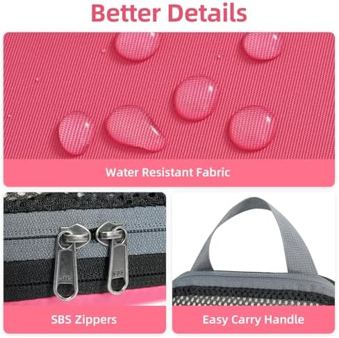 BAGAIL 4 Set/6 Set/8 Set Compression Packing Cubes Travel Accessories Expandable Packing Organizers (Half Mesh, 6-Coral)