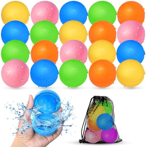 20Pcs Reusable Water Balloons, Summer Water Toys, Magnetic Water Ball for Outdoor Games, Pool Toy, Beach Toys for Kids
