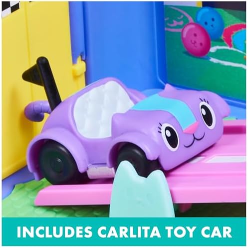 Gabby's Dollhouse, Carlita Purr-ific Play Room with Carlita Toy Car, Accessories, Furniture and Dollhouse Deliveries, Kids Toys for Ages 3 and up