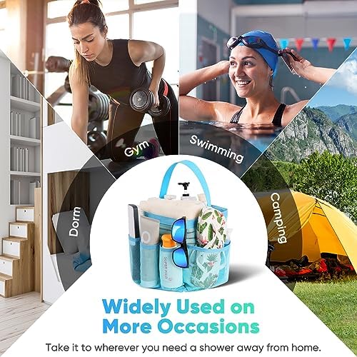 2 Pack Mesh Shower Caddy Portable for College Dorm Room Essentials, Shower Caddy Dorm with 8-Pocket Large Capacity,Shower Bag for Beach,Swimming,Gym