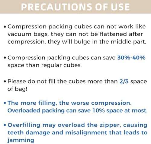 BAGAIL 4 Set/6 Set/8 Set Compression Packing Cubes Travel Accessories Expandable Packing Organizers (Half Mesh, 6-Black)