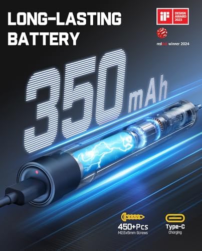 Fanttik E1 Max Electric Screwdriver, Mini Precision Screwdriver Set, 50 Magnetic Bits, Magnetic Storage, 5/32‘’Hex, Repair Tool Kit for Electronics Phone Camera Laptop Watch (Grey)