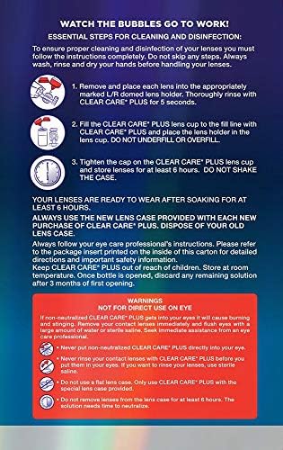 Clear Care Plus Cleaning Solution with Lens Case, Twin Pack, Multi, 12 Oz, Pack of 2