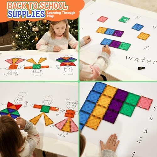 Magnetic Tiles Toddler Toys Magnetic Building Blocks for Kids Ages 3-12 STEM Educational Toys for Girls & Boys Sensory Play for Preschool Learning Classroom Must Have Decor