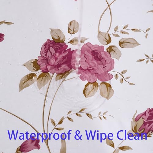 Heavy Duty Vinyl Tablecloth with Flannel Backing Waterproof Oil-Proof Plastic Table Cloth Stain-Resistant Wipeable Rectangle or Square Table Cover for Indoor and Outdoor (Flowers, 60X84 Inch)