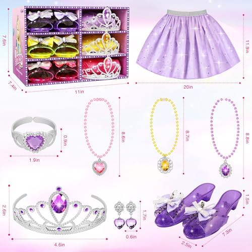 Princess Dress Up Toys & Jewelry Boutique,Girl Role Play Gifts,Kids Toys for 3-6 Years Girl Toddler B-Day Party Favors