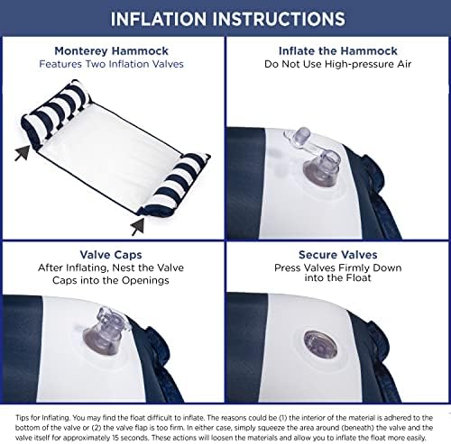 Aqua 4-in-1 Monterey Hammock Pool Float & Water Hammocks, 1-2-3-4 Multipacks – Multiple Colors/Styles – for Adults and Kids Floating