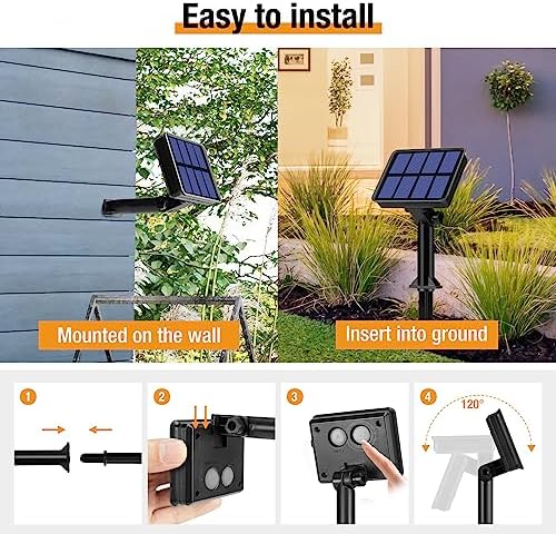 4 Pack Solar String Lights Outdoor - 320LED 132FT Solar Fairy Lights Waterproof 8 Modes, Copper Wire Solar Powered Twinkle Lights for Outside Tree Garden Christmas Wedding Party Decor (Warm White)