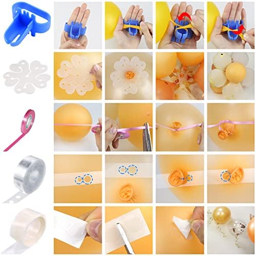 FLSEPAMB Balloon Pump, Electric Balloon Pump, Portable Dual Nozzle 110V 600W Electric Balloon Blower, Balloon Pump Electric for Party Decorations with Tying Tool, Colored Ribbons