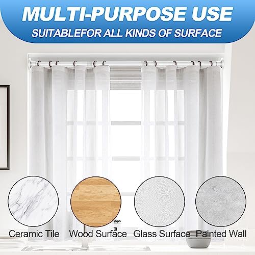White Shower Curtain Rod 31 to 80 Inch,1 Inch Diameter Adjustable Spring Tension Stainless Steel Telescoping Rod,Easy Install,No Rust