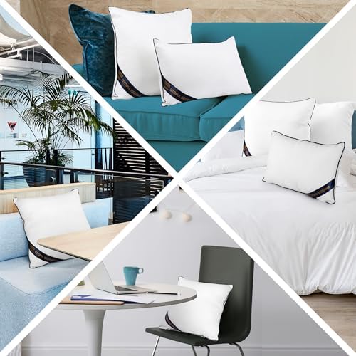 Utopia Bedding Throw Pillow Inserts (Pack of 4, White), 18 x 18 Inches Decorative Indoor Pillows for Sofa, Bed, Couch, Cushion Sham Stuffer