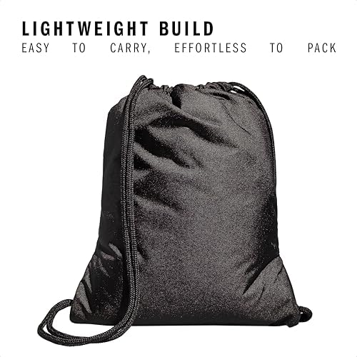 adidas Alliance Sackpack, Drawstring Backpack, Lightweight Small Gym Bag for Women and Men, Black, One Size