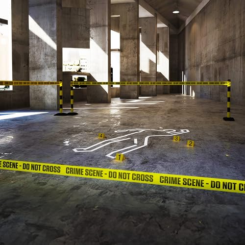 ATERET Crime Scene Do Not Cross Tape 2 Pack 3 inch x 1000 feet, Hazard Safety Tape, Construction Tape for Danger/Hazardous Area, Ideal Use for Halloween Decorations, Party, Work-Site