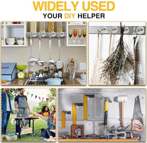 DIYMAG Magnetic Hooks, 118 LB Heavy Duty Strong Magnet with Hooks, Strong Rare Earth Neodymium Magnet Hooks for Hanging, Magnetic Hanger for Curtain, Home, Kitchen, Workplace, 20 Packs