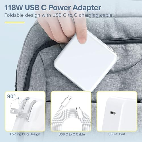 Mac Book Pro Charger - 118W USB C Fast Charger Power Adapter Compatible with MacBook Pro & MacBook Air 13, 14, 15, 16 inch, M1 M2 M3 M4, New ipad Pro and All USB C Device, 6.6ft Charge Cable